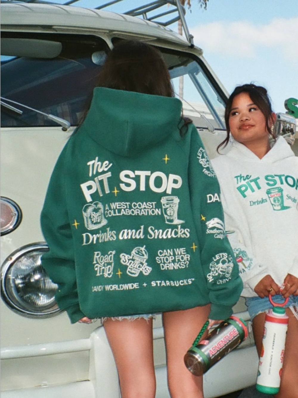 DANDYxSTARBUCKS Pit Stop Graphic Hoodie - Green Women's Pullover